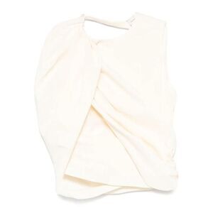 MAGDA BUTRYM Asymmetric Draped Top Women Beige T-Shirts & Tops